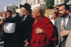 David Rosen with Chief Rabbi Meir Lau and the Dalai Lama - Jerusalem, 1999